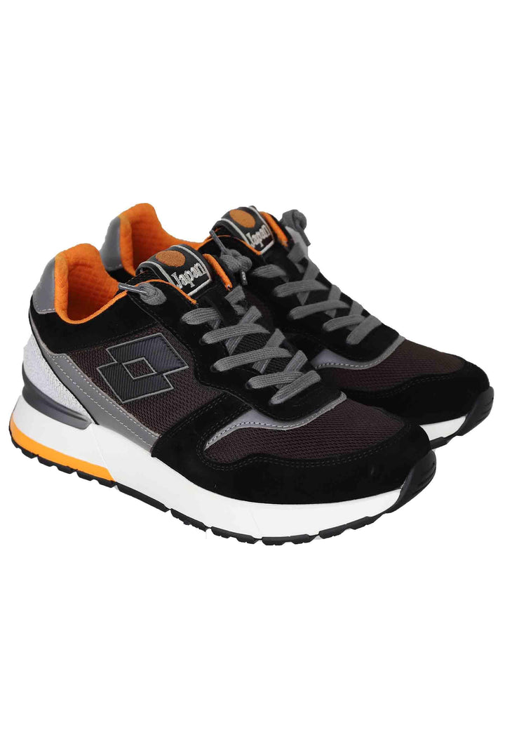 Snekaers uomo in pelle e tessuto nero tokyo ginza 220334 7IL Lotto Leggenda 