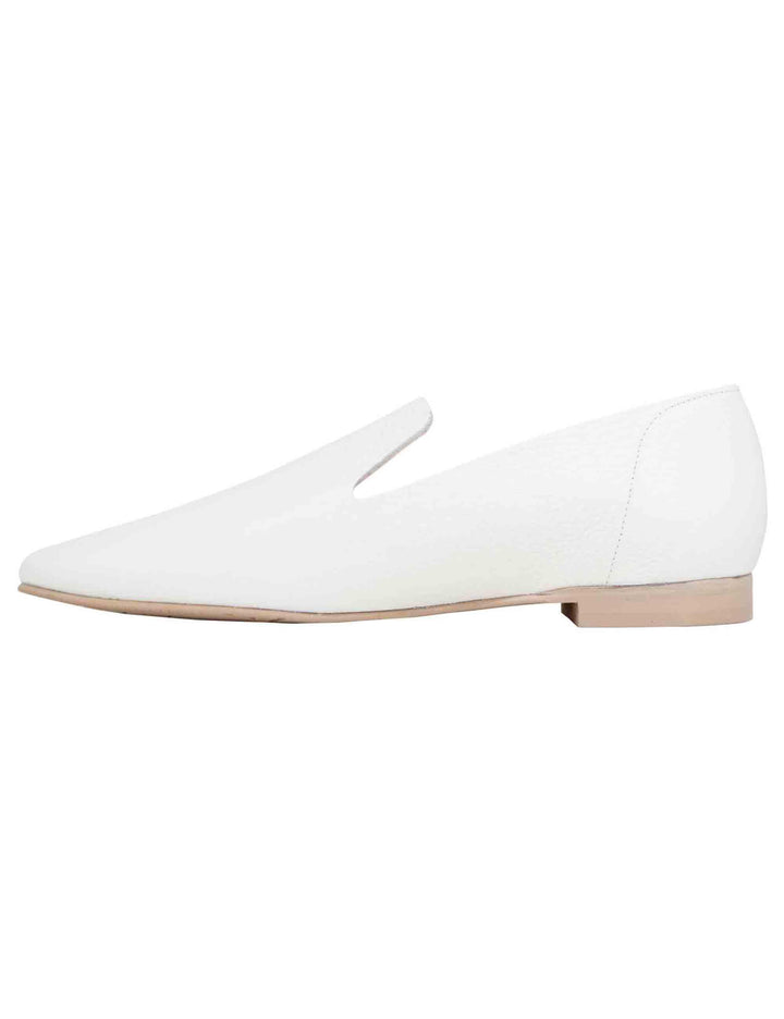 Mocassini donna in pelle bianca con punta tonda 7134 100 Ras 