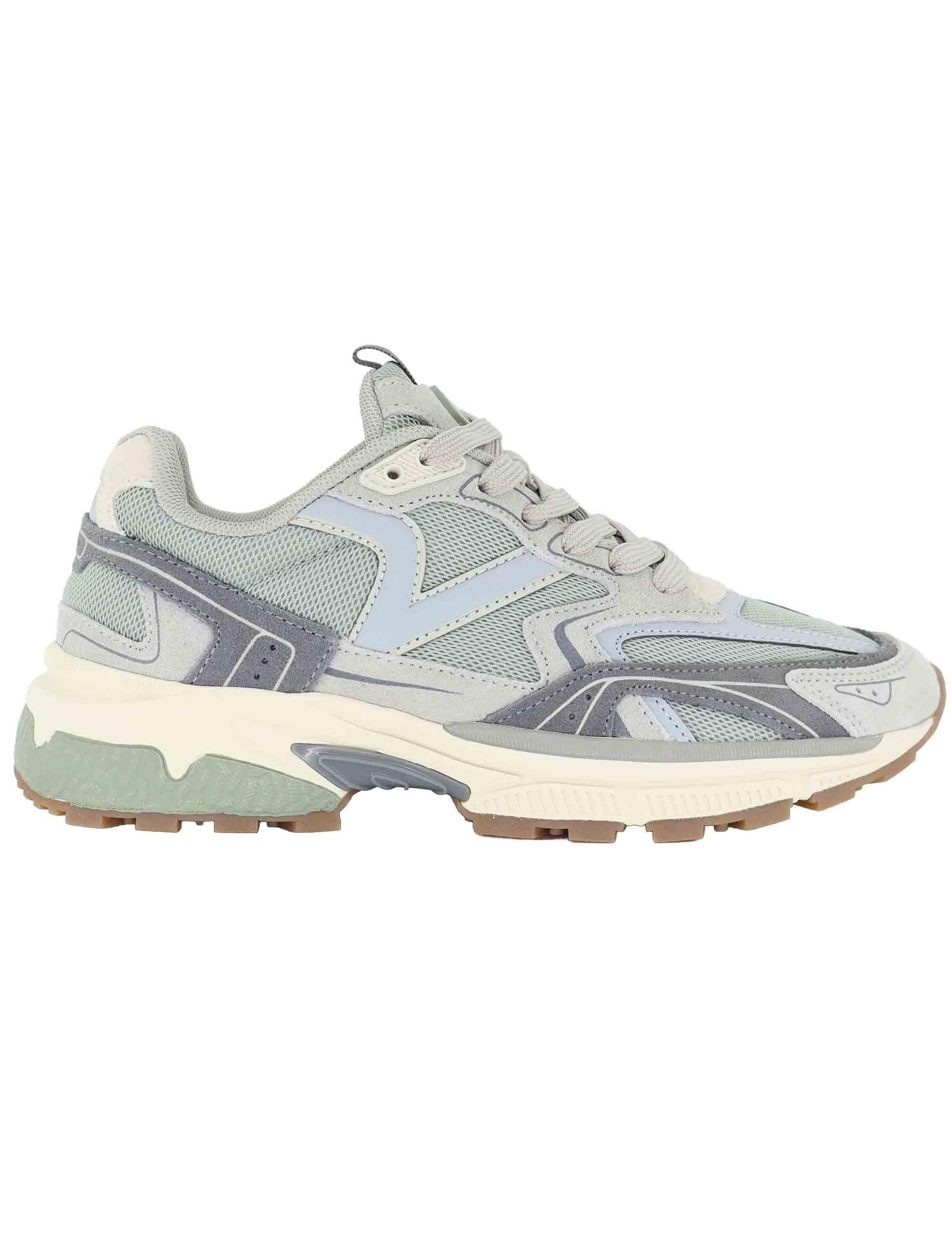 Sneakers donna in tessuto e pelle grigio 8809103 Jade Victoria 