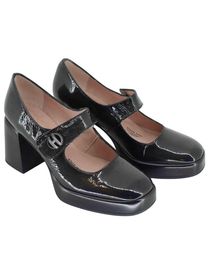 Decollete donna in pelle grigia con cinturino e tacco alto HI254305 C001 Hispanitas 