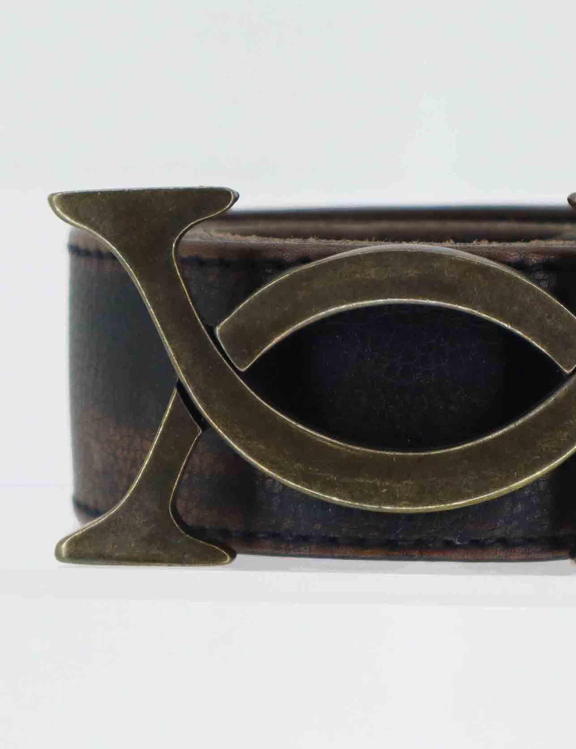 Cinture Buckle Antic in pelle marrone RBE 9507 349 Rehard 