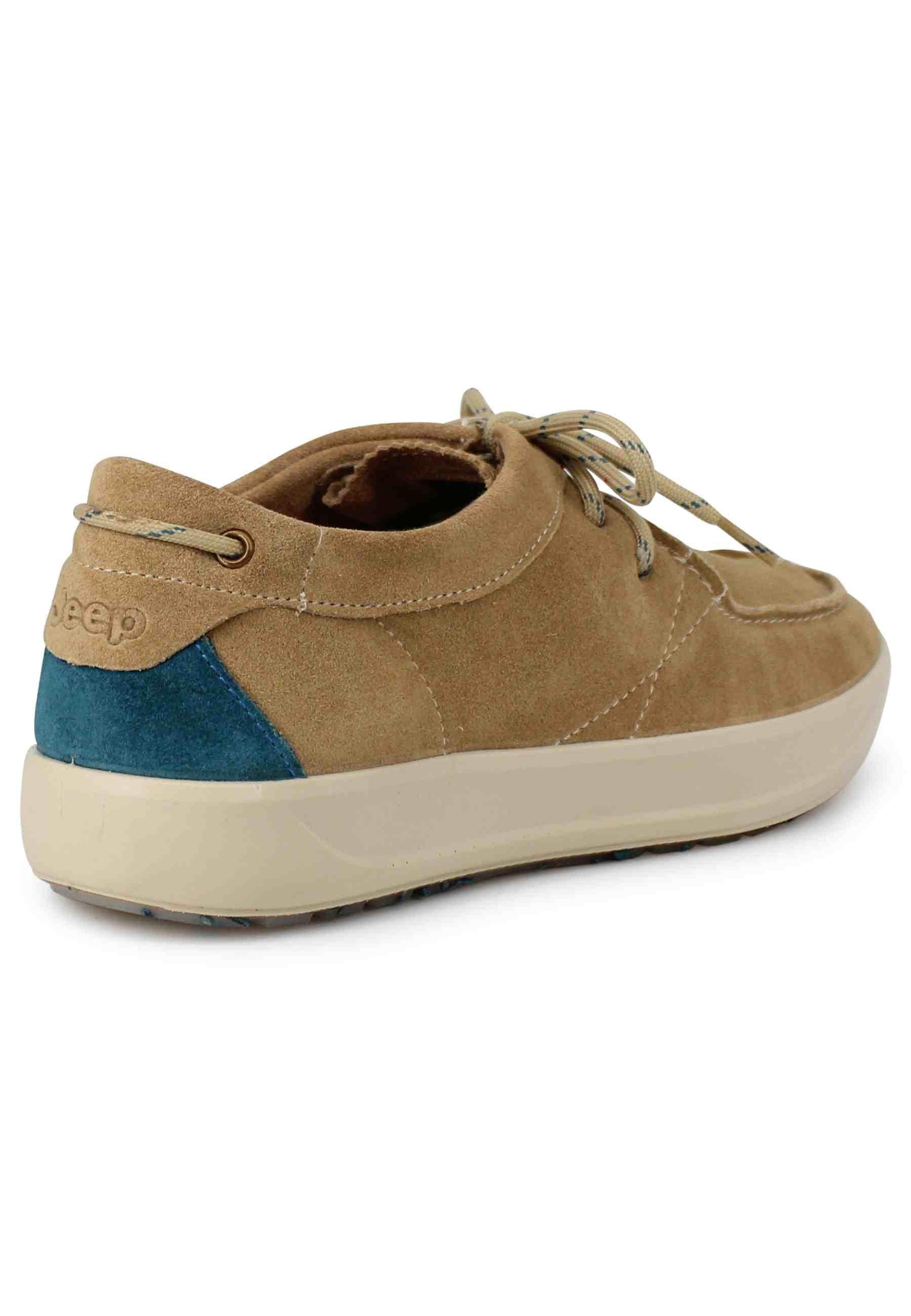 Stringate uomo Bob Cat in camoscio beige con suola in gomma JM3104 023 Jeep 