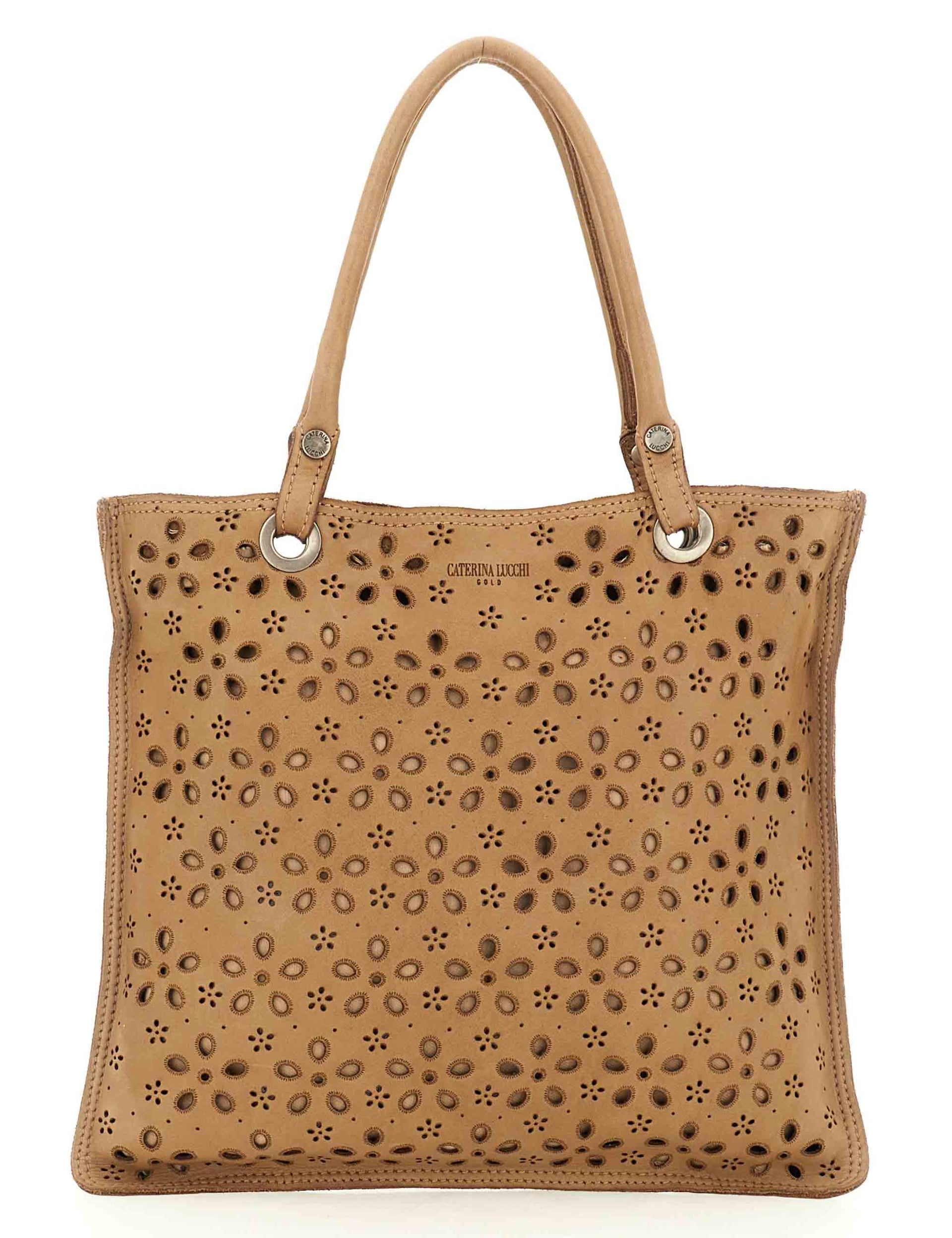 Borse donna in pelle cuoio laserta con manico e tracolla L013230ND X3026 C1013 Caterina Lucchi 