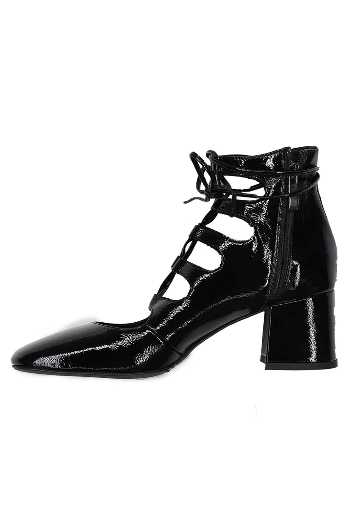 Decollete donna in vernice nera con lacci lunghi MIRA 12 001 Tattoo 