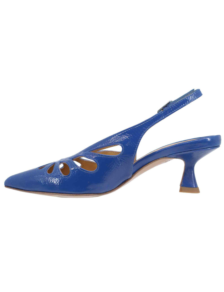 Slingback donna in pelle blu tacco alto SP2024 002 Spatarella 