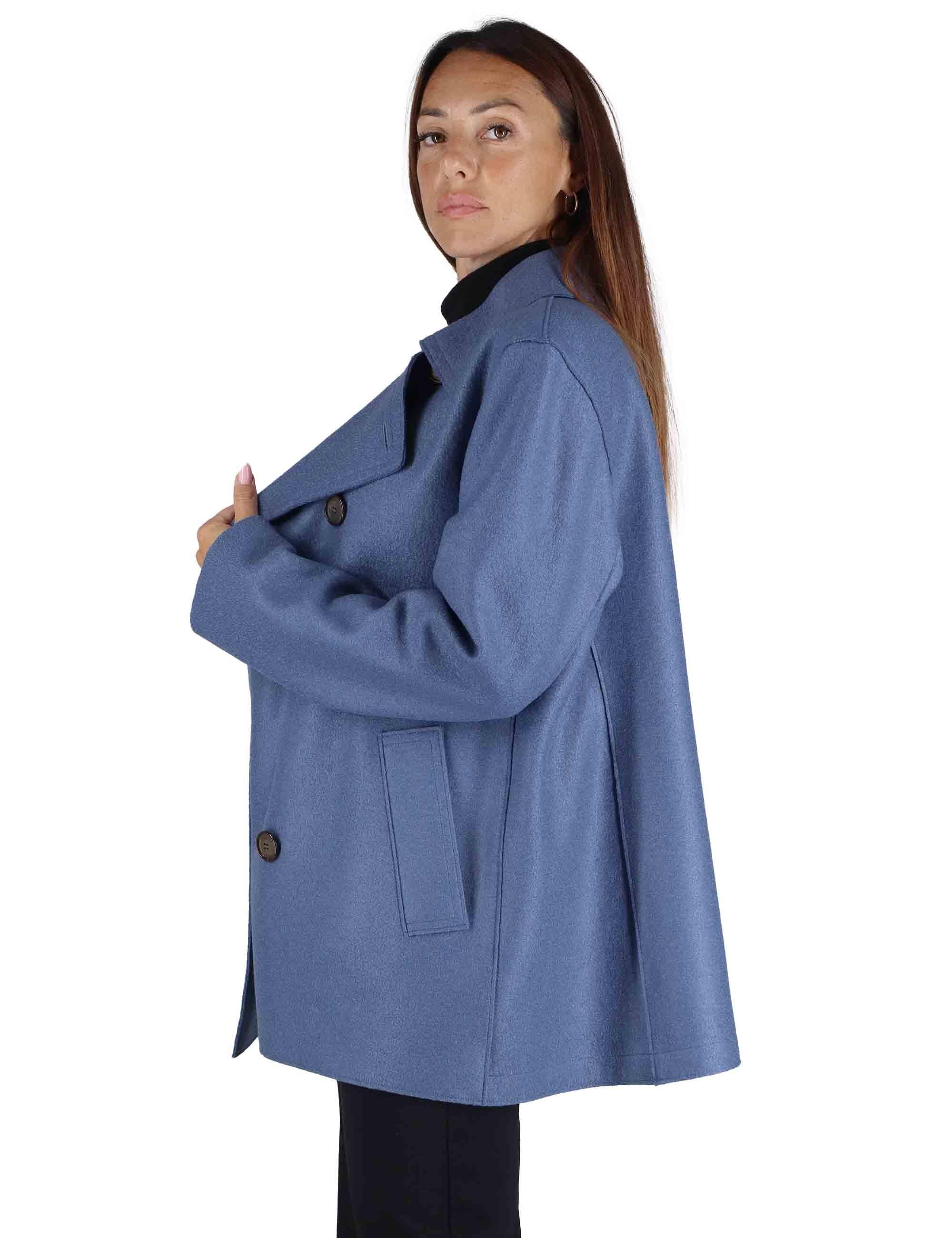 Cappotti Rubens Donna Doppiopetto Lana Caleste 51260009 E044