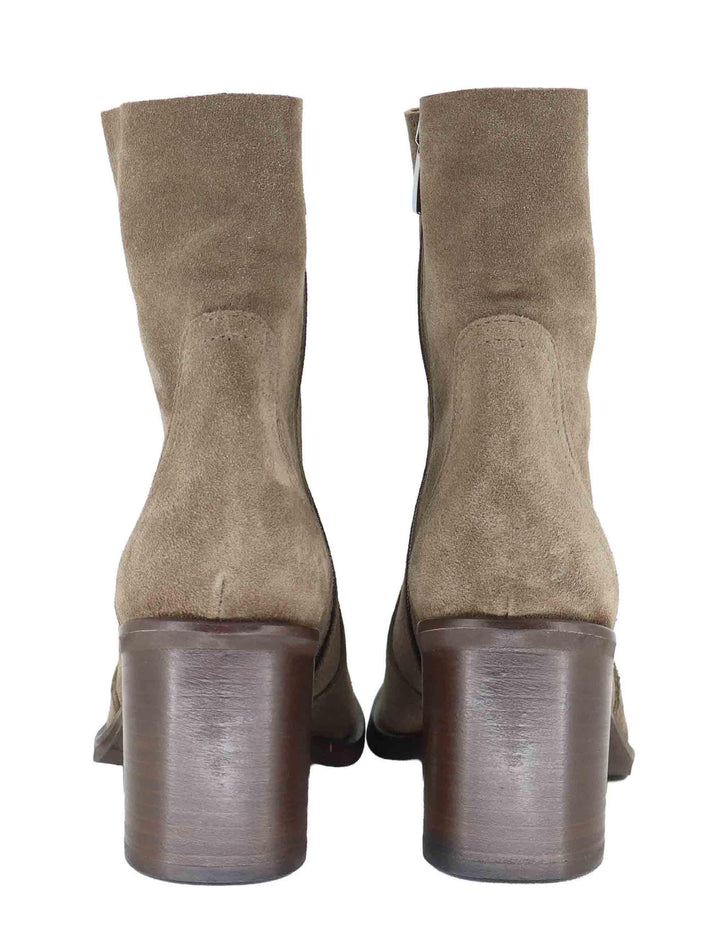 Stivaletti donna in camoscio taupe con tacco alto in cuoio AVI 3 039 Tattoo 