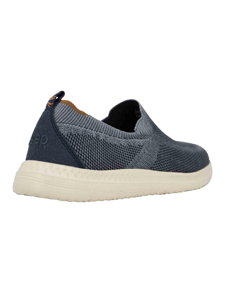 Mocassini uomo Karoo slip on in tessuto blu con suola in gomma JM41010A 016 Jeep 