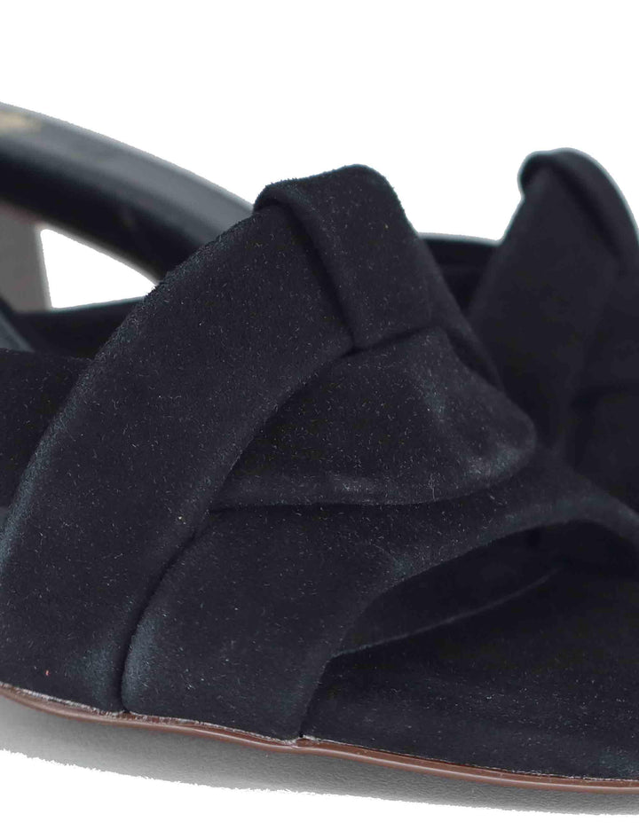 Sandali donna in eco camoscio nero con tacco alto senza cinturini VENETO-576 4004 Exe 