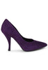 Women's high heel purple suede pumps