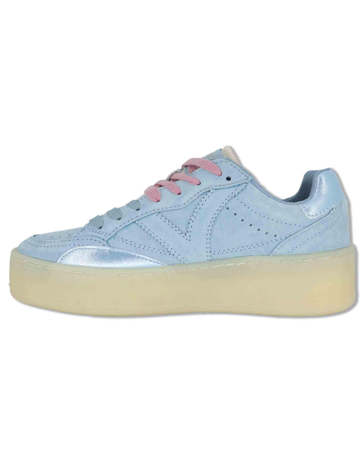 Sneakers donna Turin in nabuk azzurro con suola alta 1265100 36_Azul Victoria 