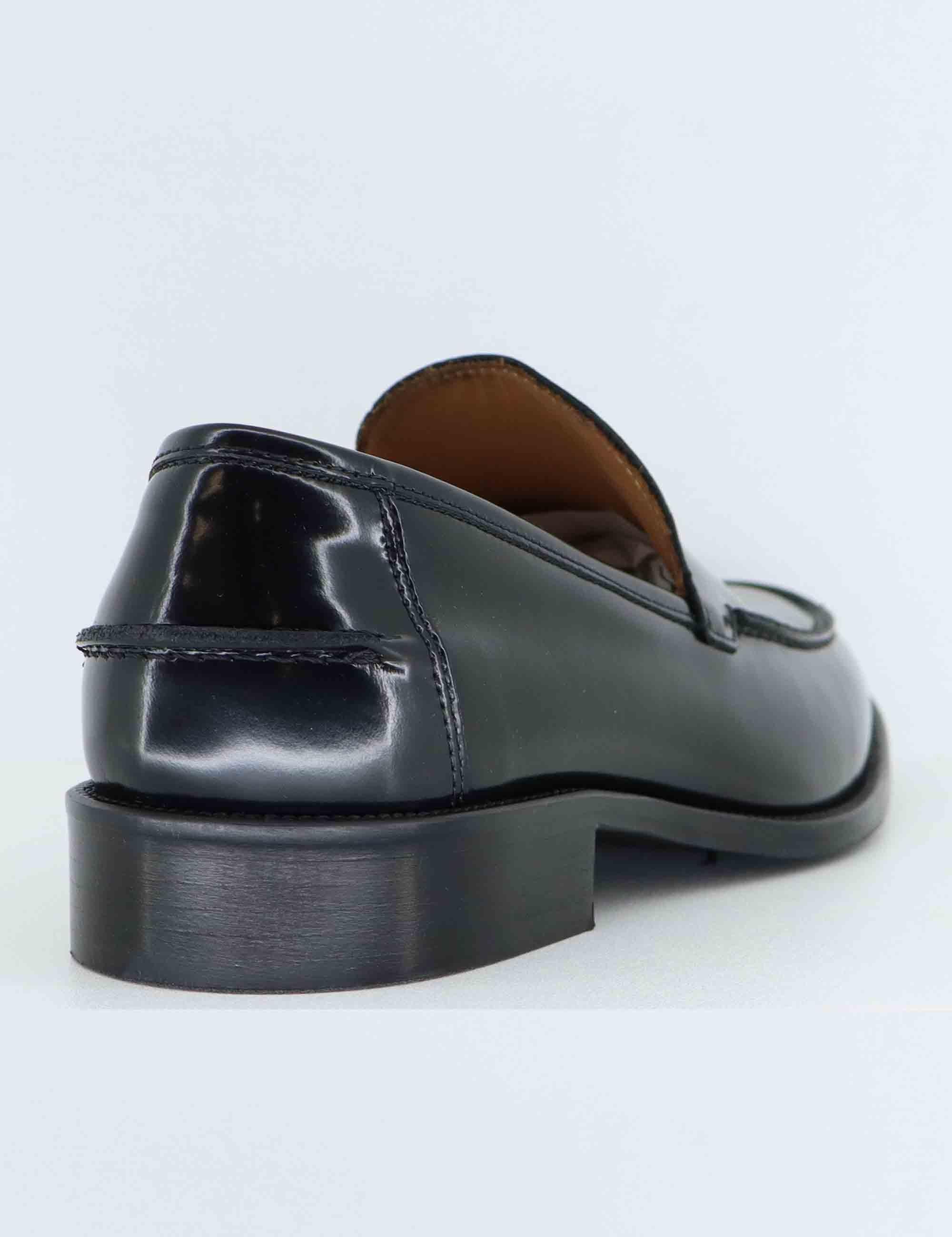 Mocassini uomo in pelle nera con suola in cuoio OXFORD 5 001 Rogal's 