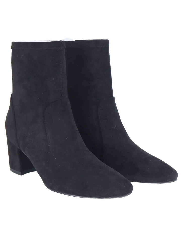 Stivaletti donna in tessuto elasticizzato nero con tacco medio 506T82VK 03 Bibi Lou 