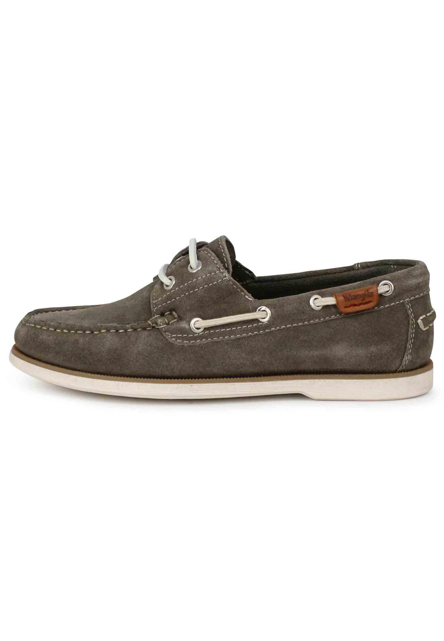 Stringate uomo Baltic in camoscio fango con lacci in cuoio e suola in gomma WM31011A 105 Wrangler 