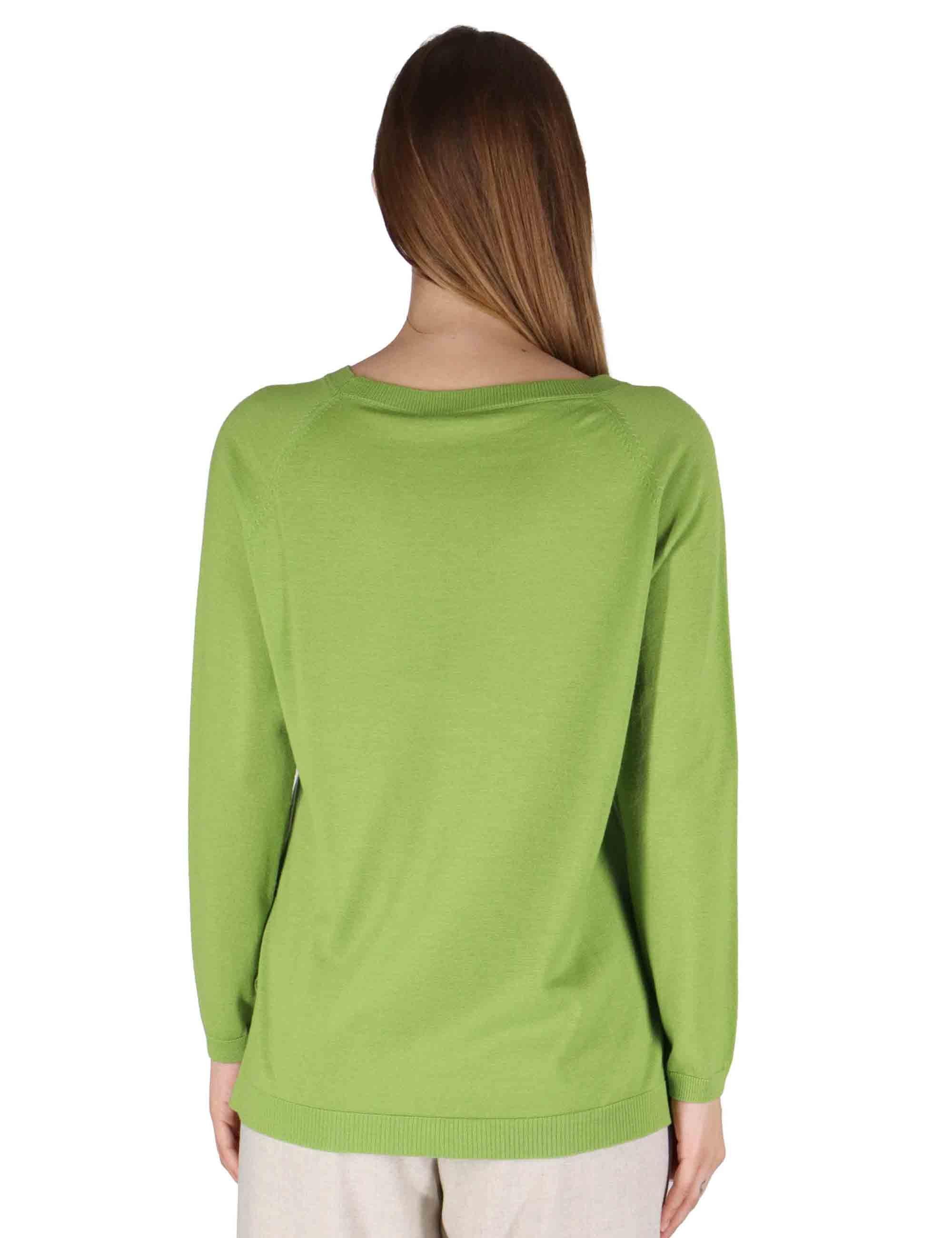 Maglioni donna girocollo Colors of the World in lana verde JQ509974230 60025 Maliparmi 