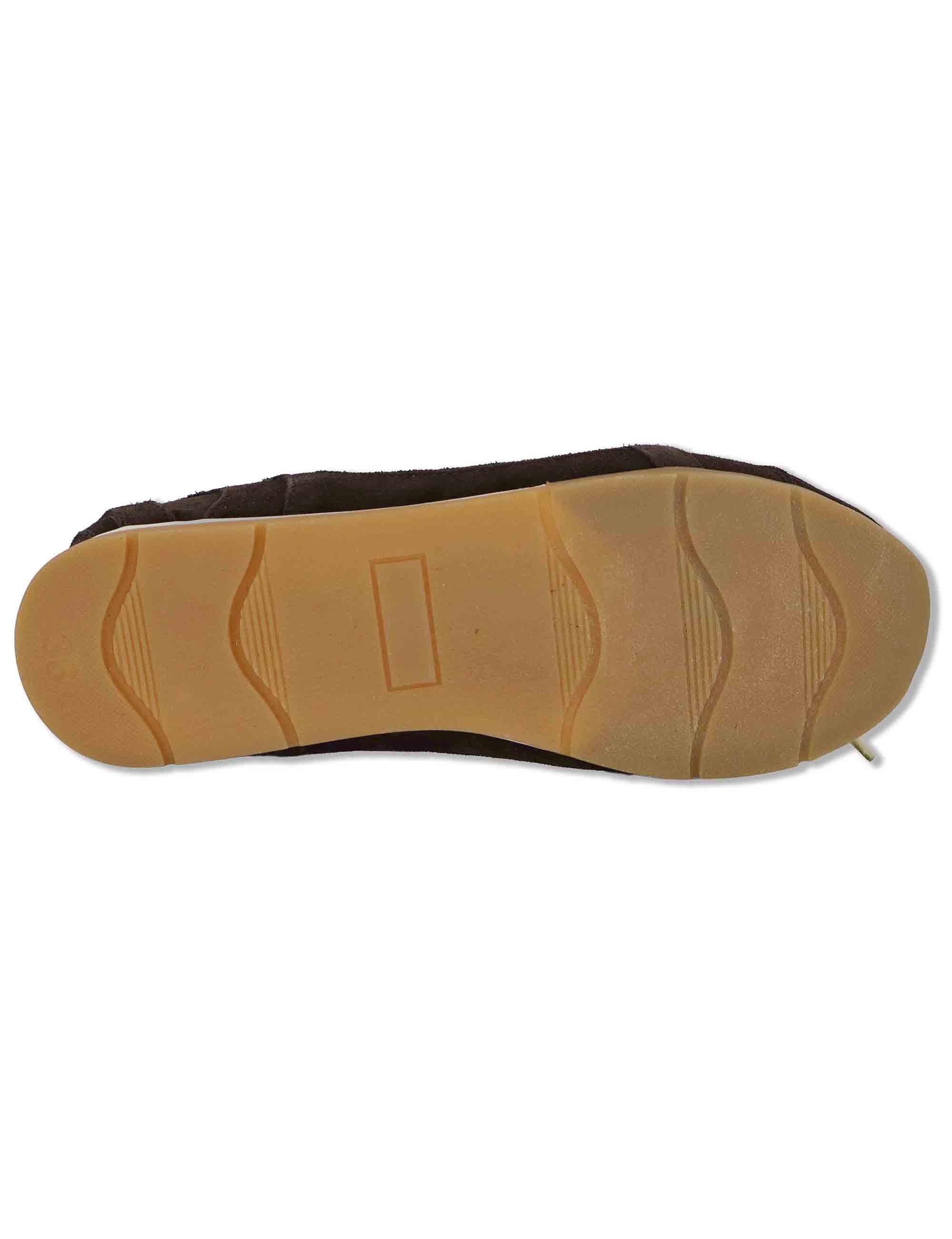 Sneakers donna in camoscio marrone e tessuto con suola bassa in gomma SP60133 014 Spatarella 