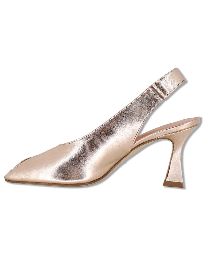 Sandali slingback donna in pelle lame oro tacco alto SP2500 300 Spatarella 