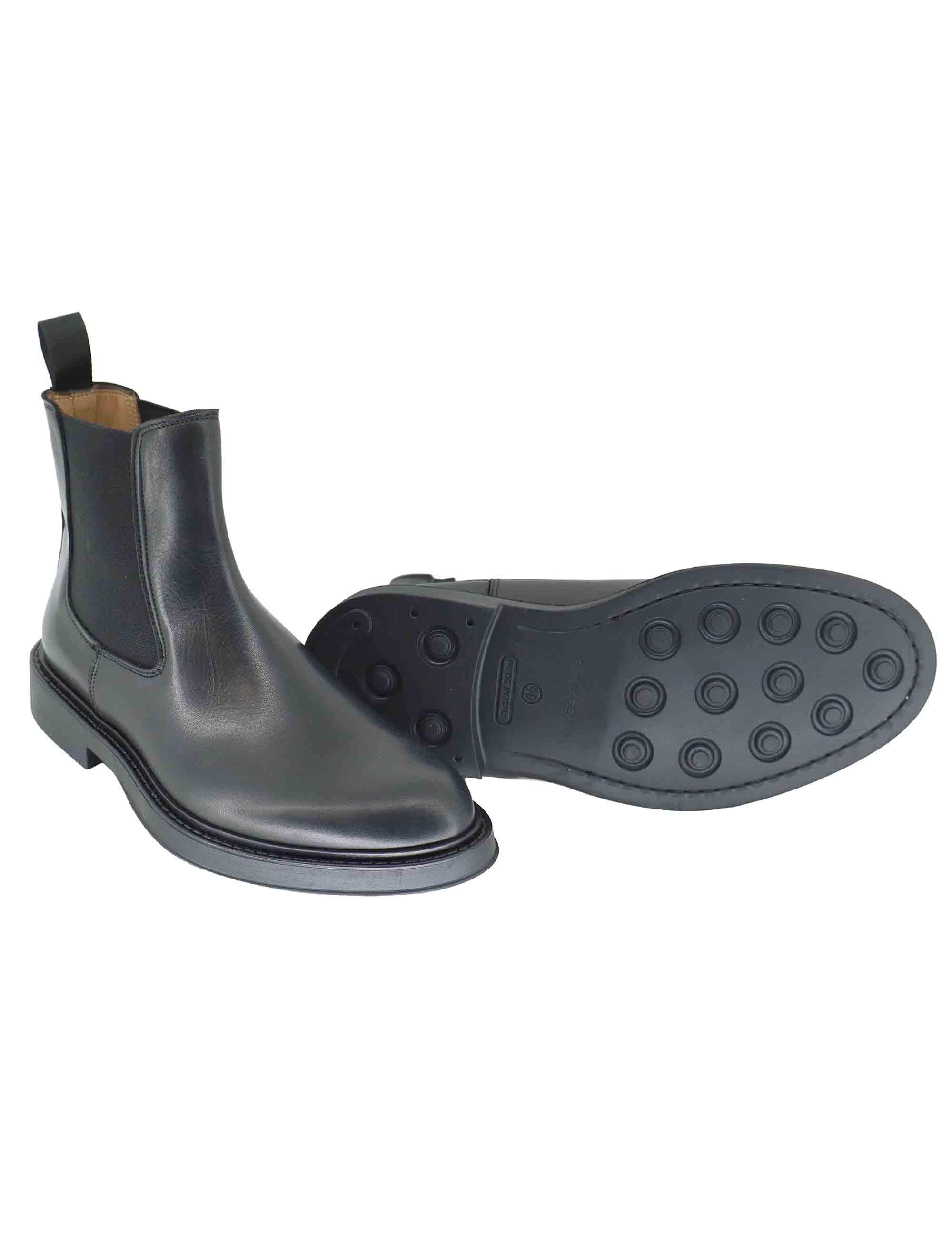 Stivaletti uomo in pelle nera con suola in gomma SP2320 001 Spatarella 