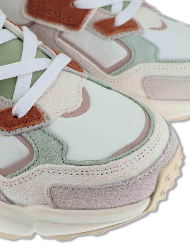 Sneakers donna in pelle e tessuto off white con suola alta GARNER 071 Colmar 