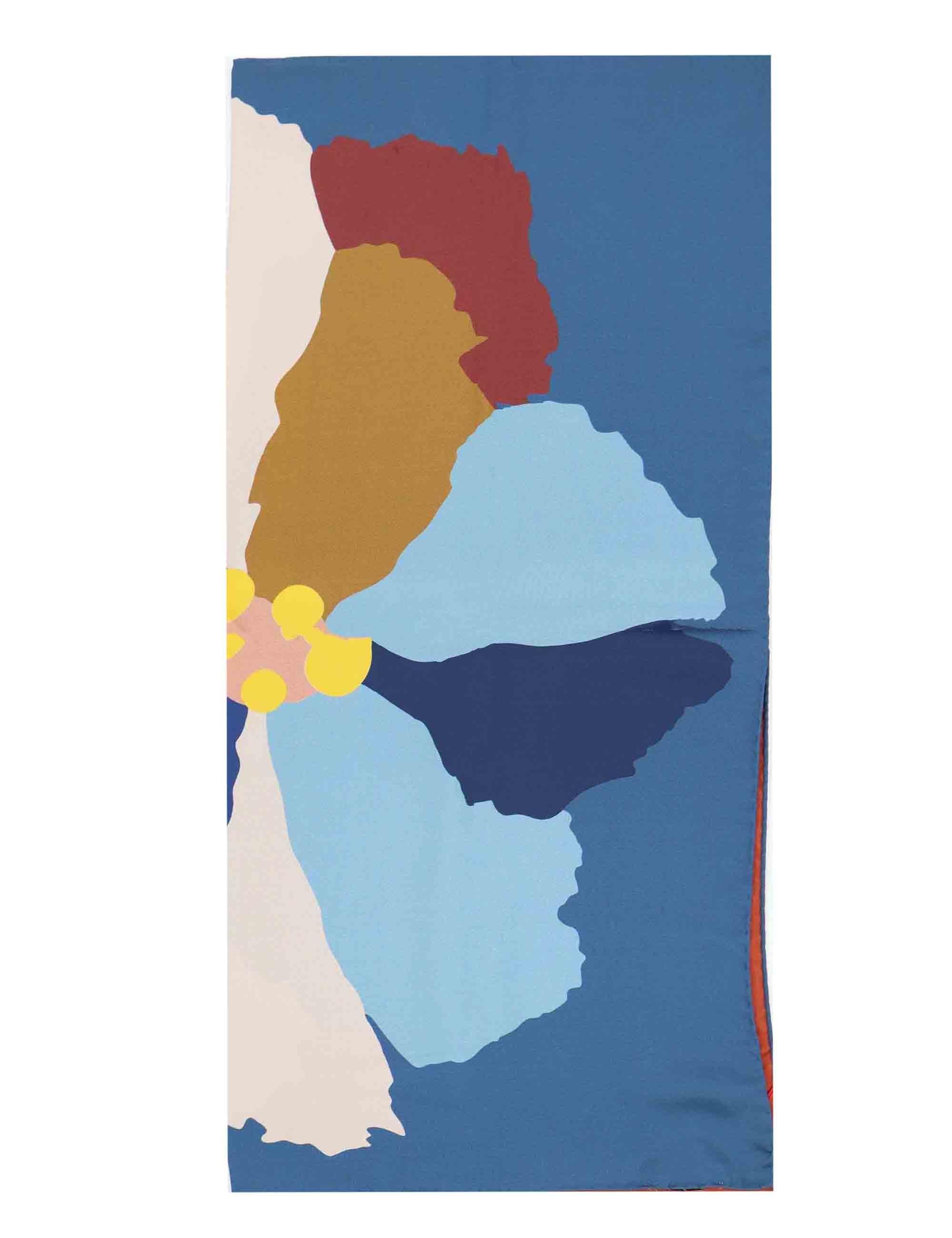 Foulard Donna Barbieri 1945: Seta Blu con Stampa Floreale DK574 70263 3