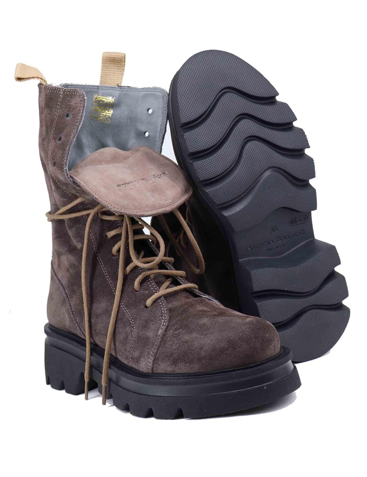 Anfibi donna in camoscio grigio con zip posteriore SCORPIO 023 Patrizia Bonfanti 