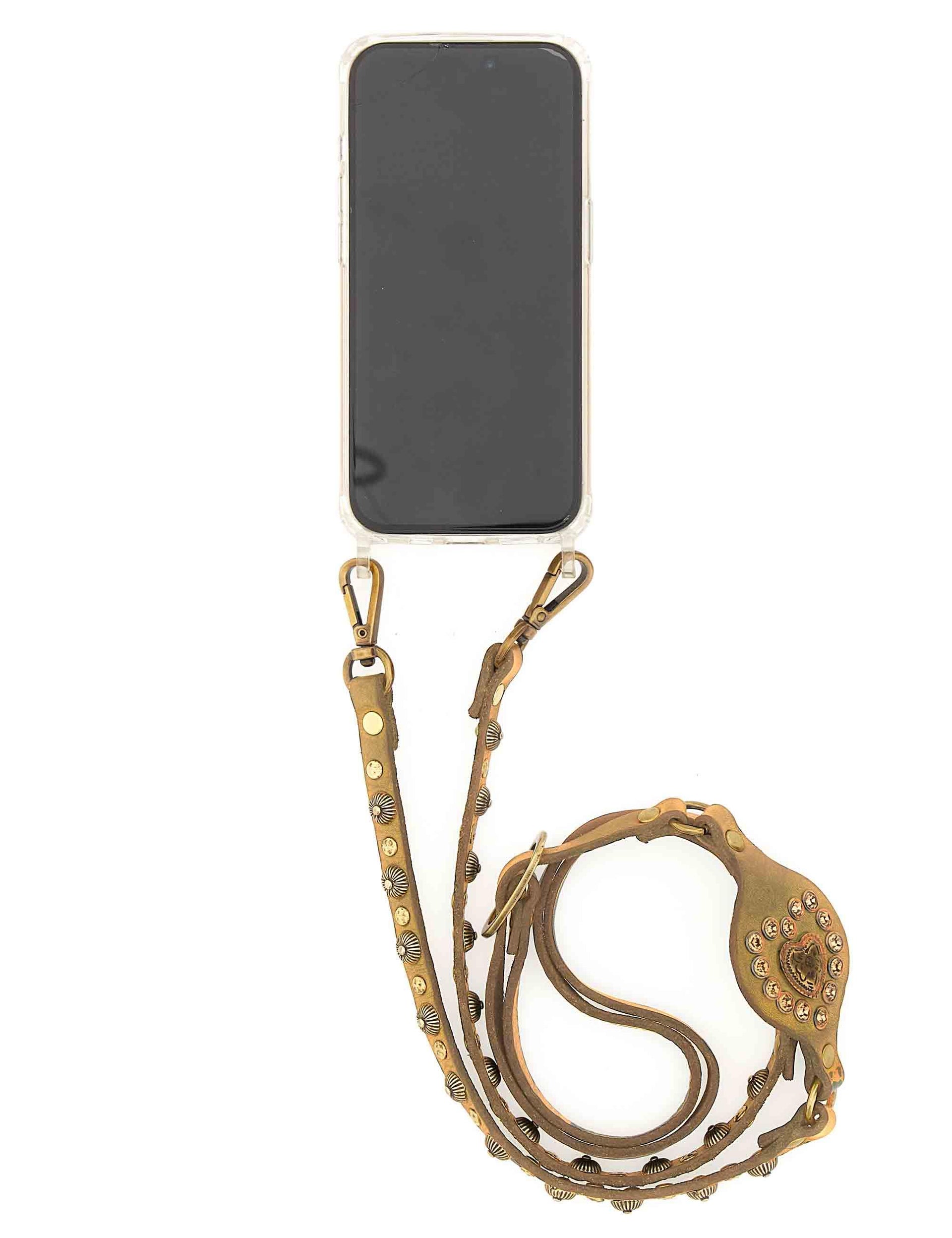 Tracolle donna in pelle beige regolabili con borchie e strass C044730ND X2961 C0539 Campomaggi 