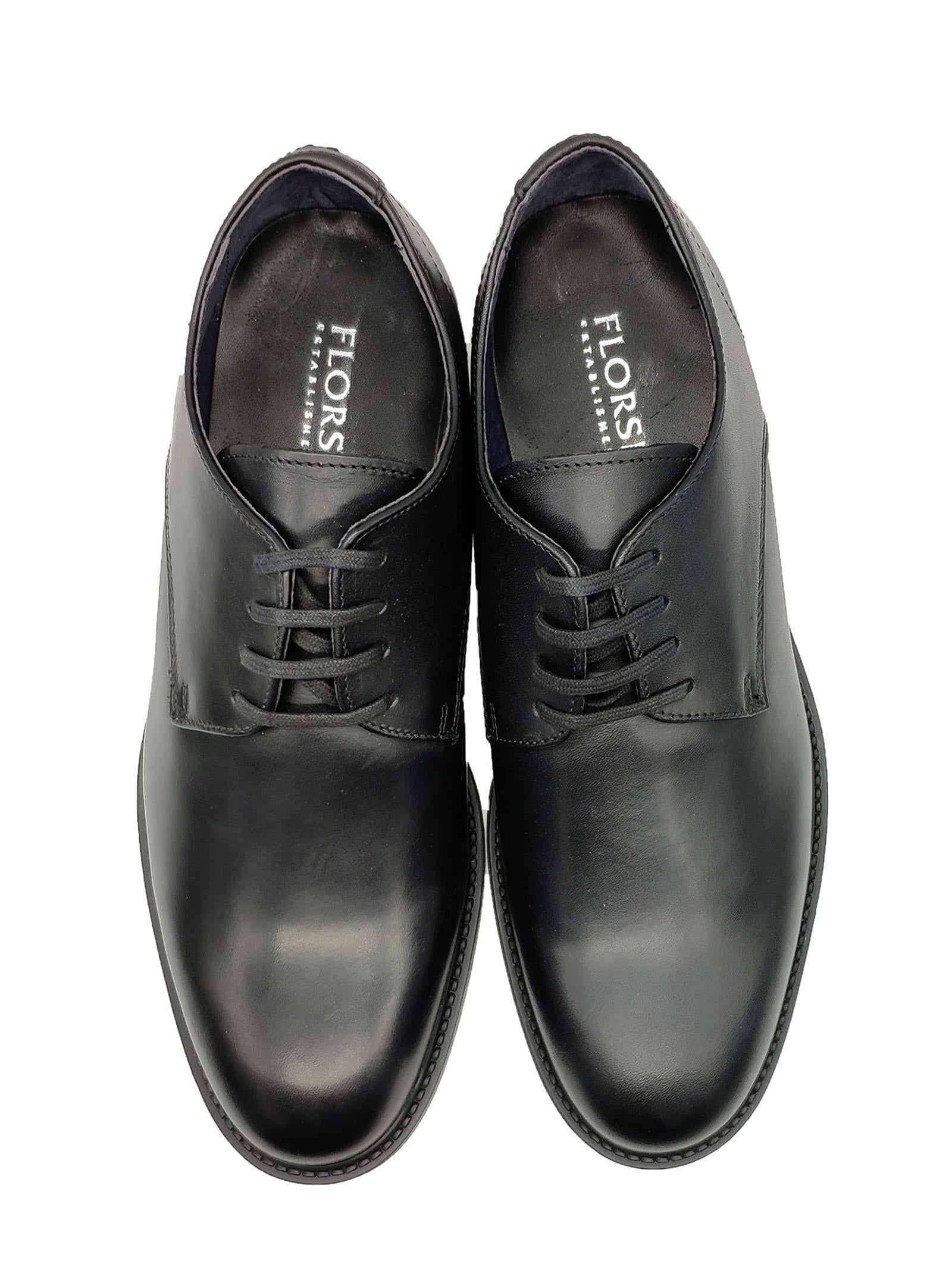 Calzature Uomo Stringate Waterproof in Pelle Nera Opaca con Tomaia Liscia e Fondo in Gomma 51856 01 Florsheim 