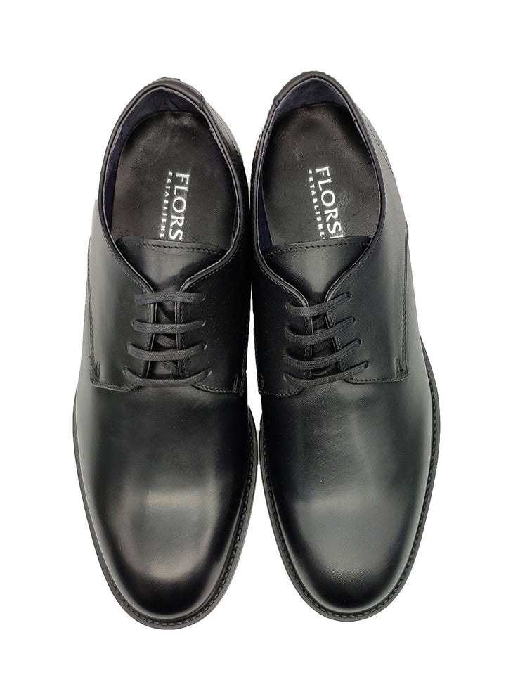 Calzature Uomo Stringate Waterproof in Pelle Nera Opaca con Tomaia Liscia e Fondo in Gomma 51856 01 Florsheim 