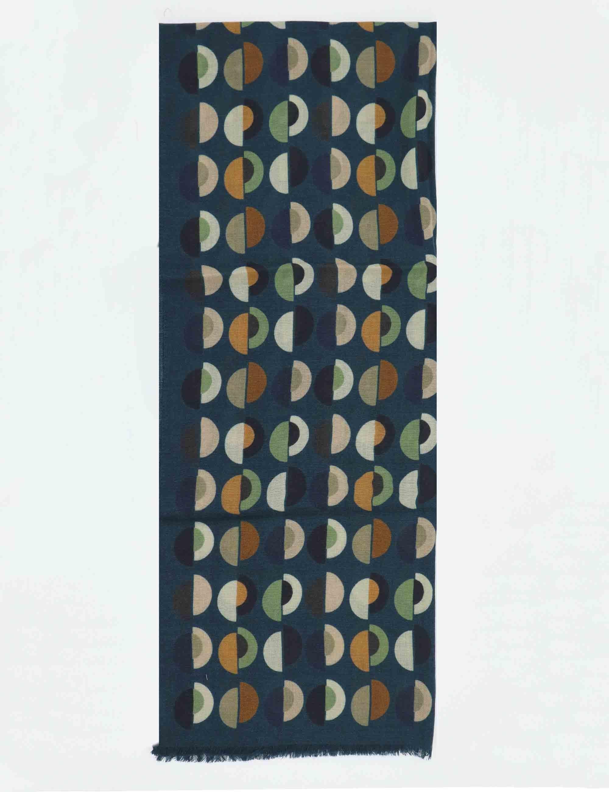 Sciarpe in lana blu fantasia uomo F1090 82849 3