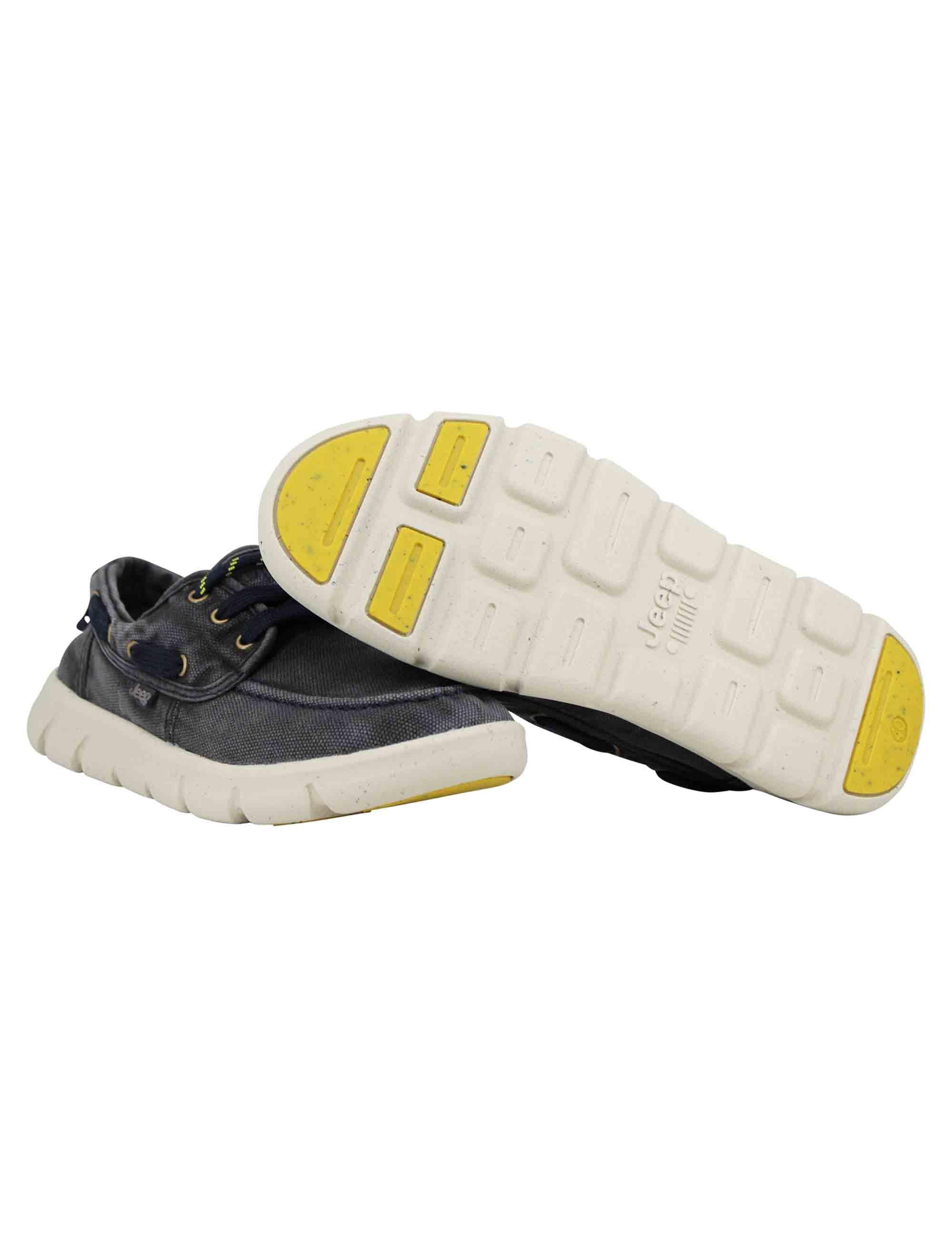 Stringate uomo tabasco boat in tessuto blu con suola ultra leggera JM41031A 016 Jeep 