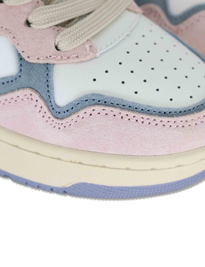 Sneakers donna Uban in pelle rosa con camoscio in contrasto 8800128 42_Rosa Victoria 