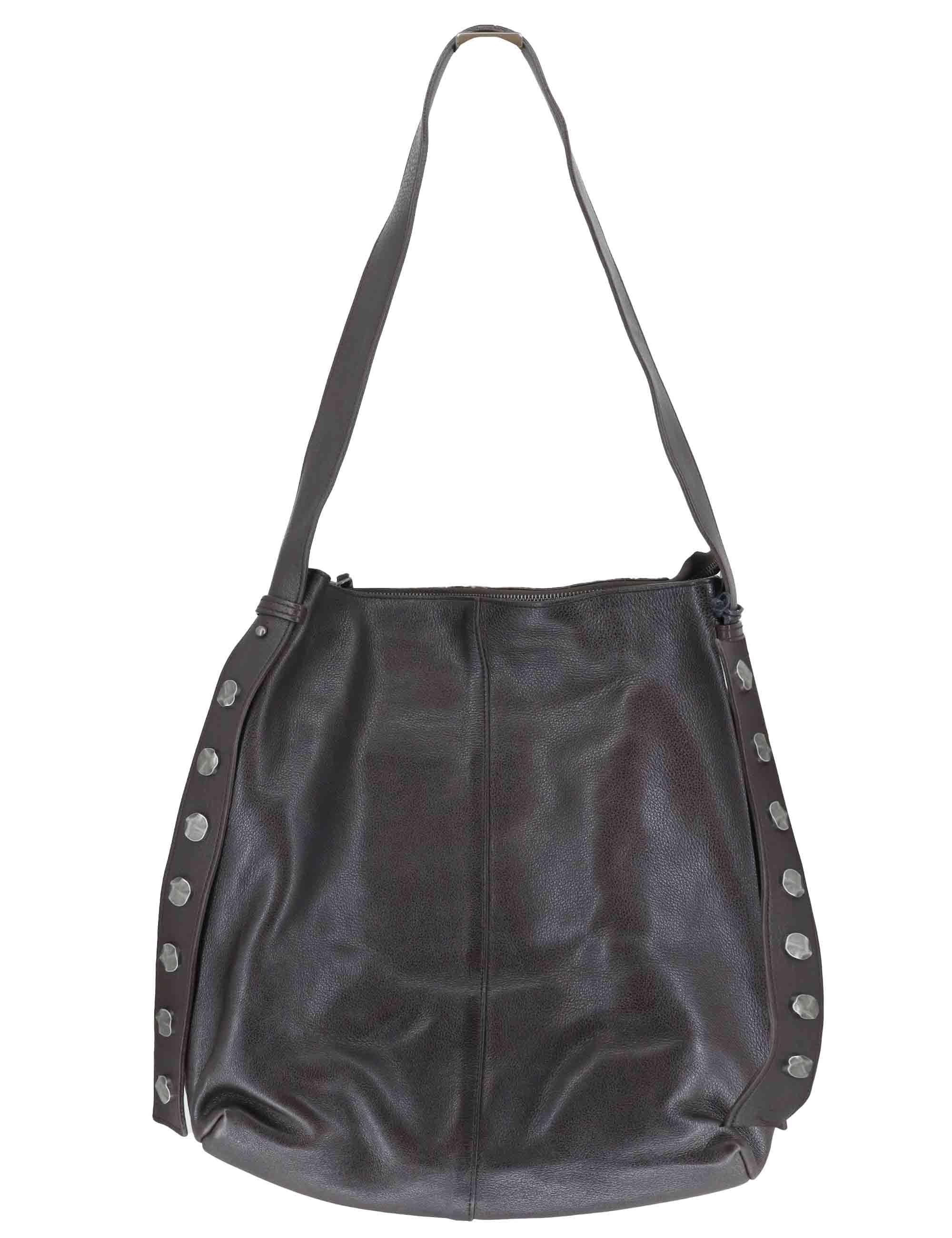 Borse donna stud in pelle marrone RBS 9404 760 Rehard 