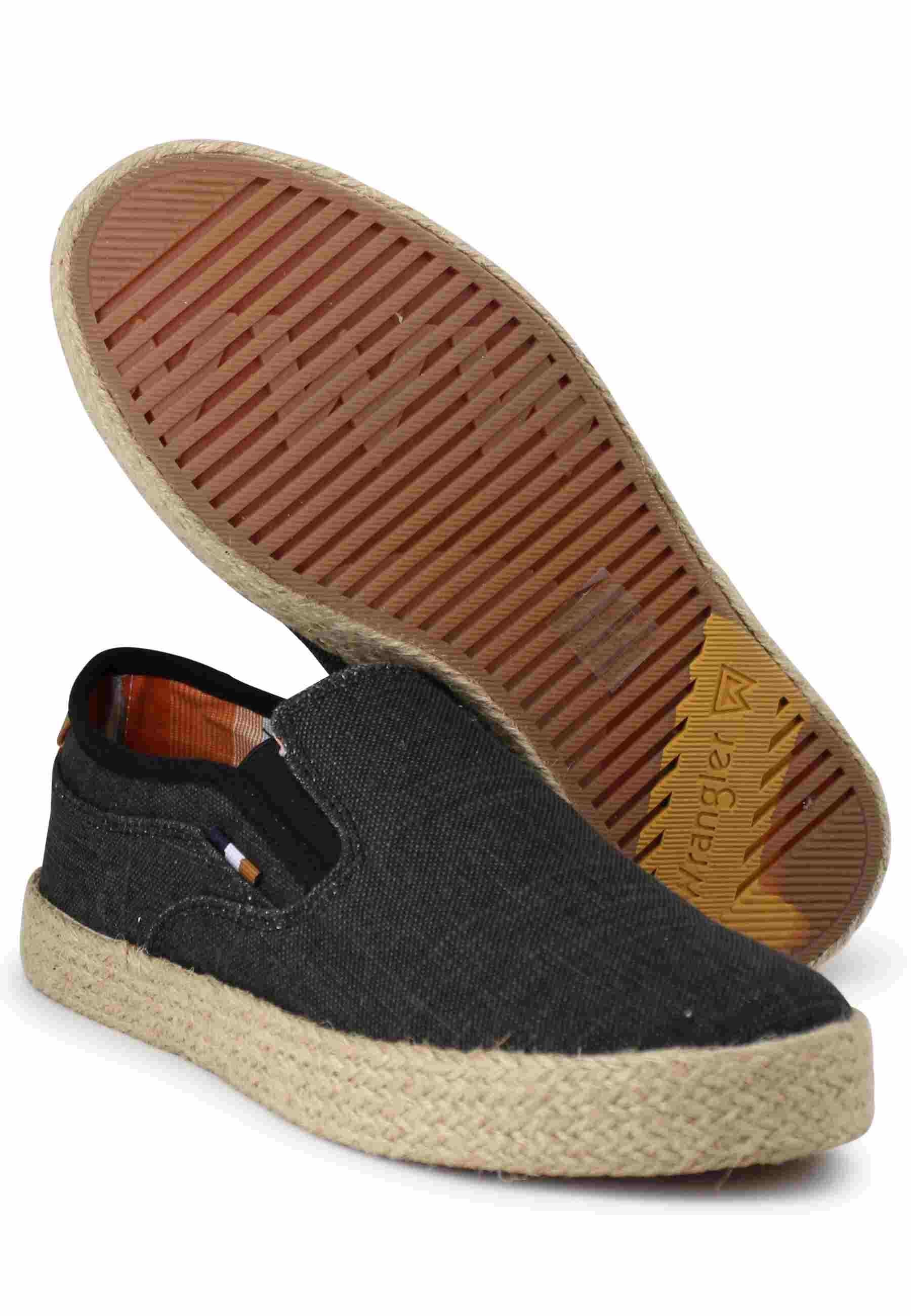 Mocassini uomo Calypso Slip On Rope in tessuto nero con suola in corda WM31033A 062 Wrangler 