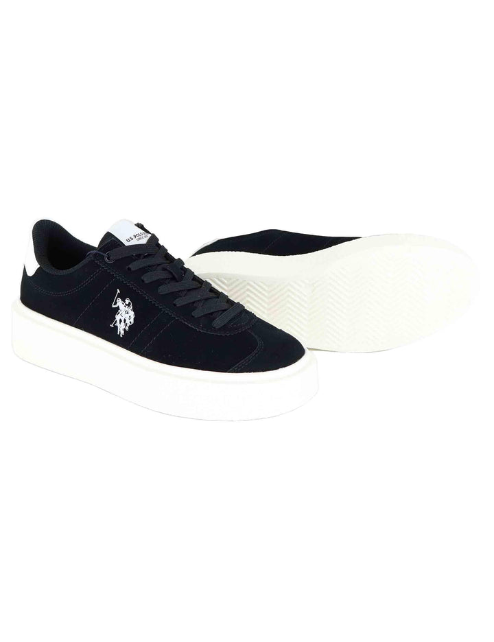 Sneakers donna in eco pelle nera con logo e suola alta in gomma JODY002 BLK U.S. Polo Assn. 