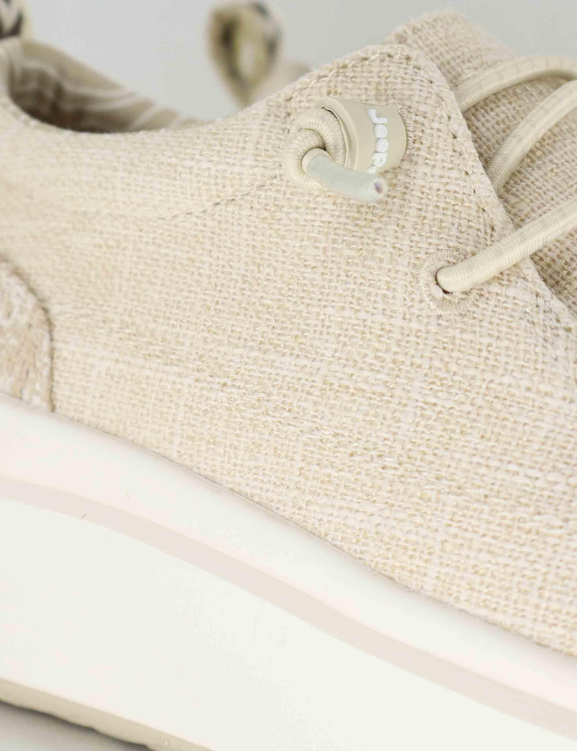 Sneakers donna Nature Wallabee in tessuto beige con lacci elastici JL61530A 023 Jeep 
