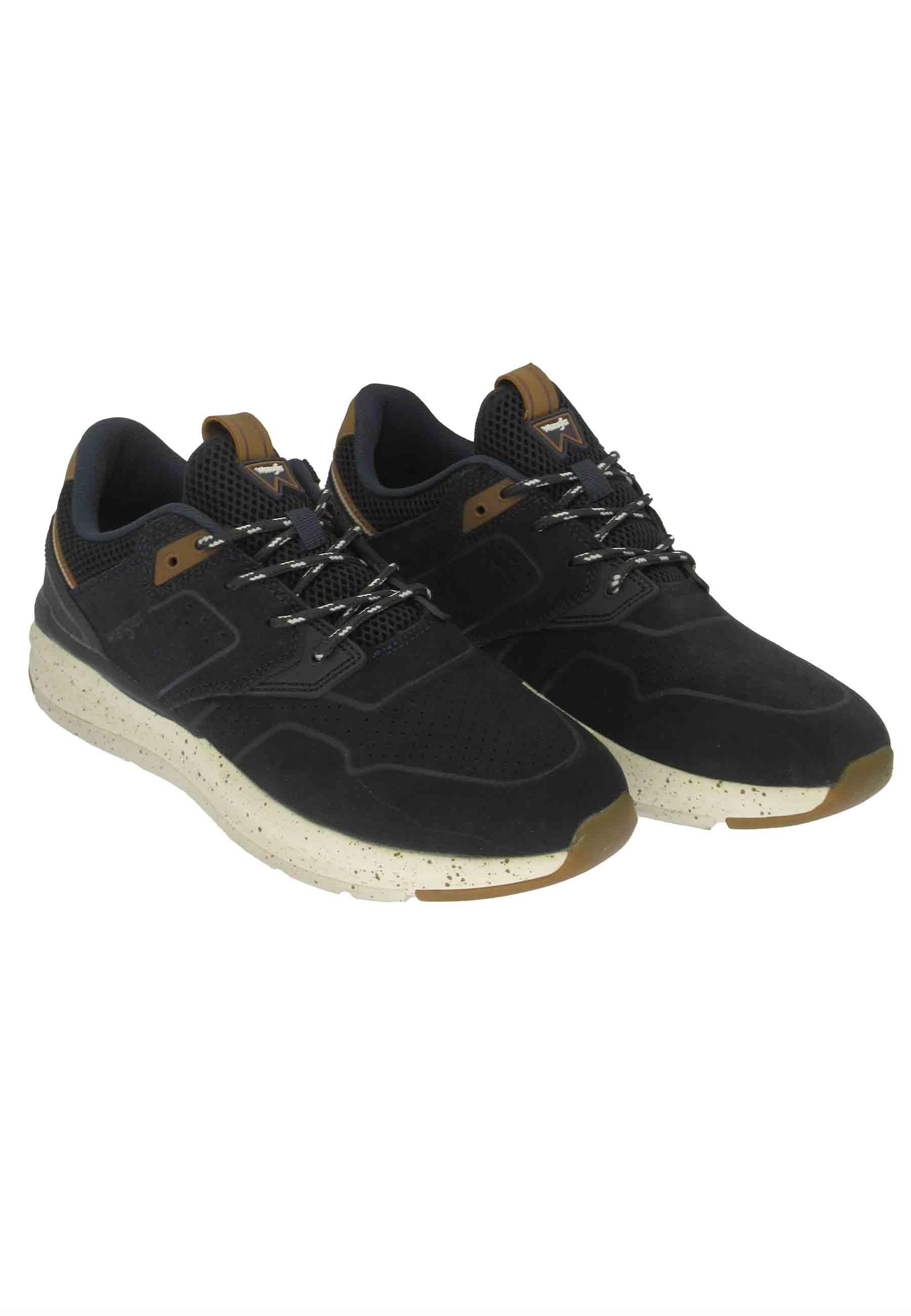 Sneakers uomo Pioneer Suede in pelle blu con suola ultra light e memory foam WM21111A 016 Wrangler 