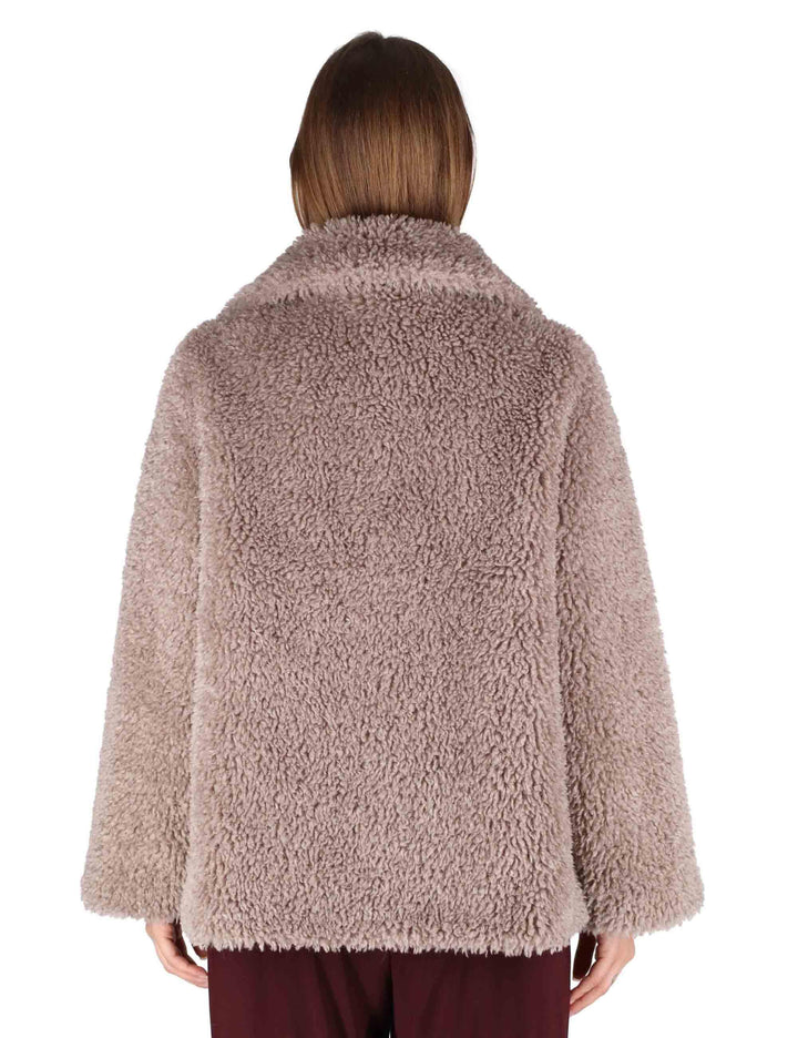 Giacconi donna reverse in eco fur effetto teddy con collo e bottoni SP25247 LIGHT GRAY Spatarella 