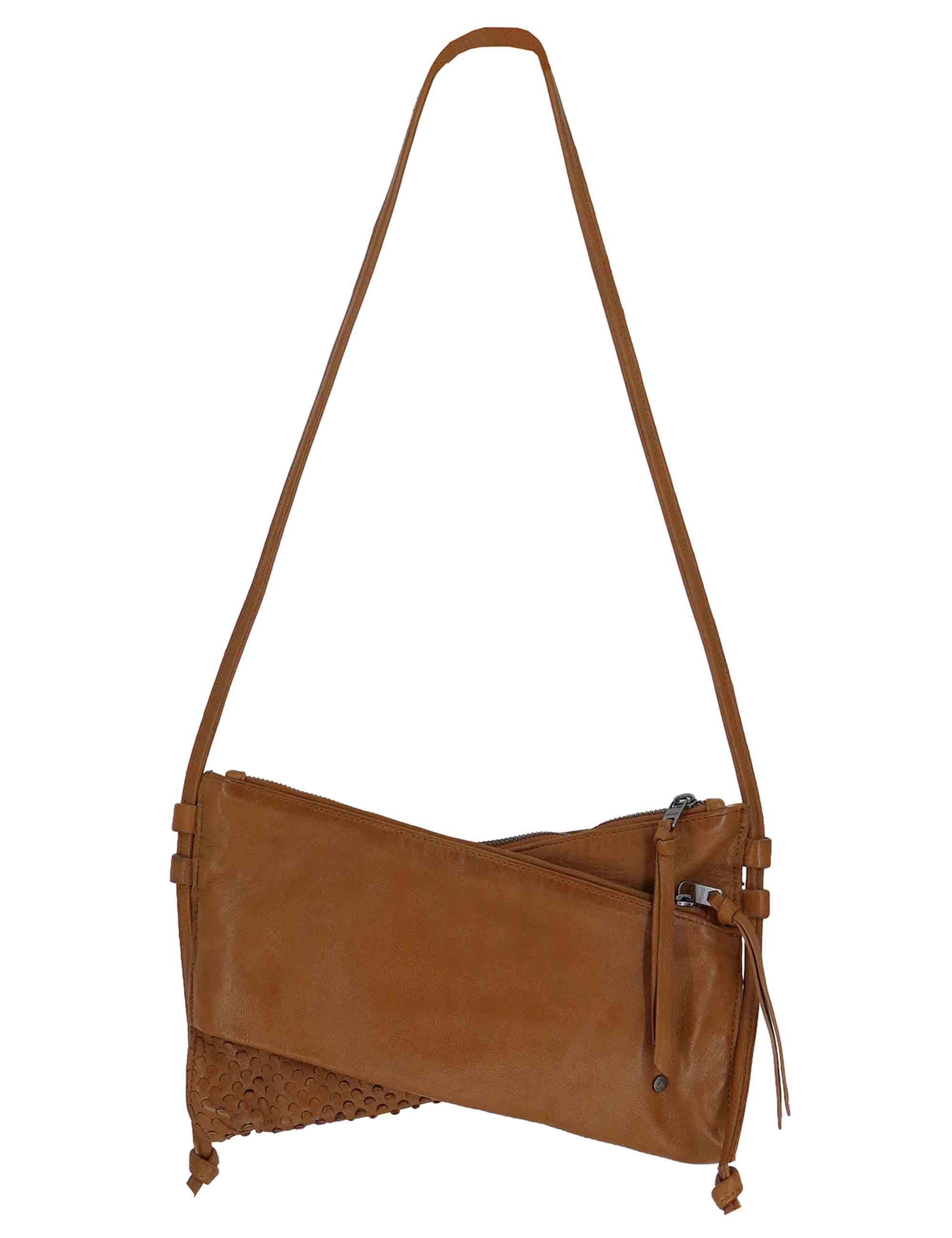 Borse a tracolla donna in pelle forata nera con tracolla regolabile RBS1005 061 Rehard 