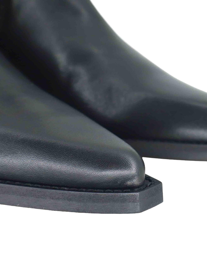 Stivaletti texani donna in pelle nera con tacco messicano e punta a punta 803T08AA 03 Bibi Lou 