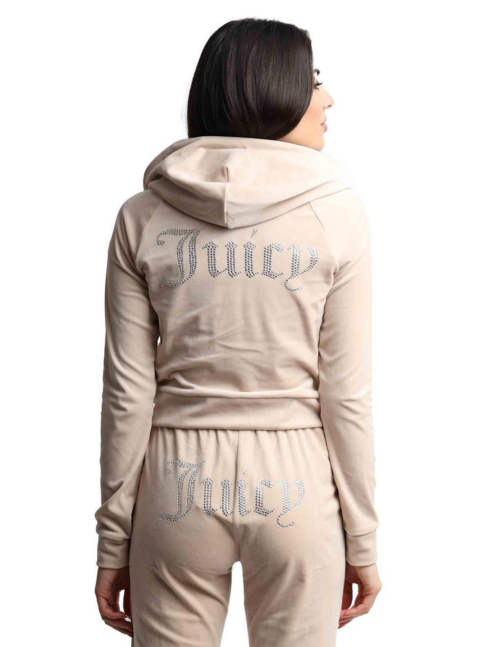 Felpe donna Madison in tessuto beige con cappuccio e zip VIJH70194WPF JJ1 Juicy Couture 