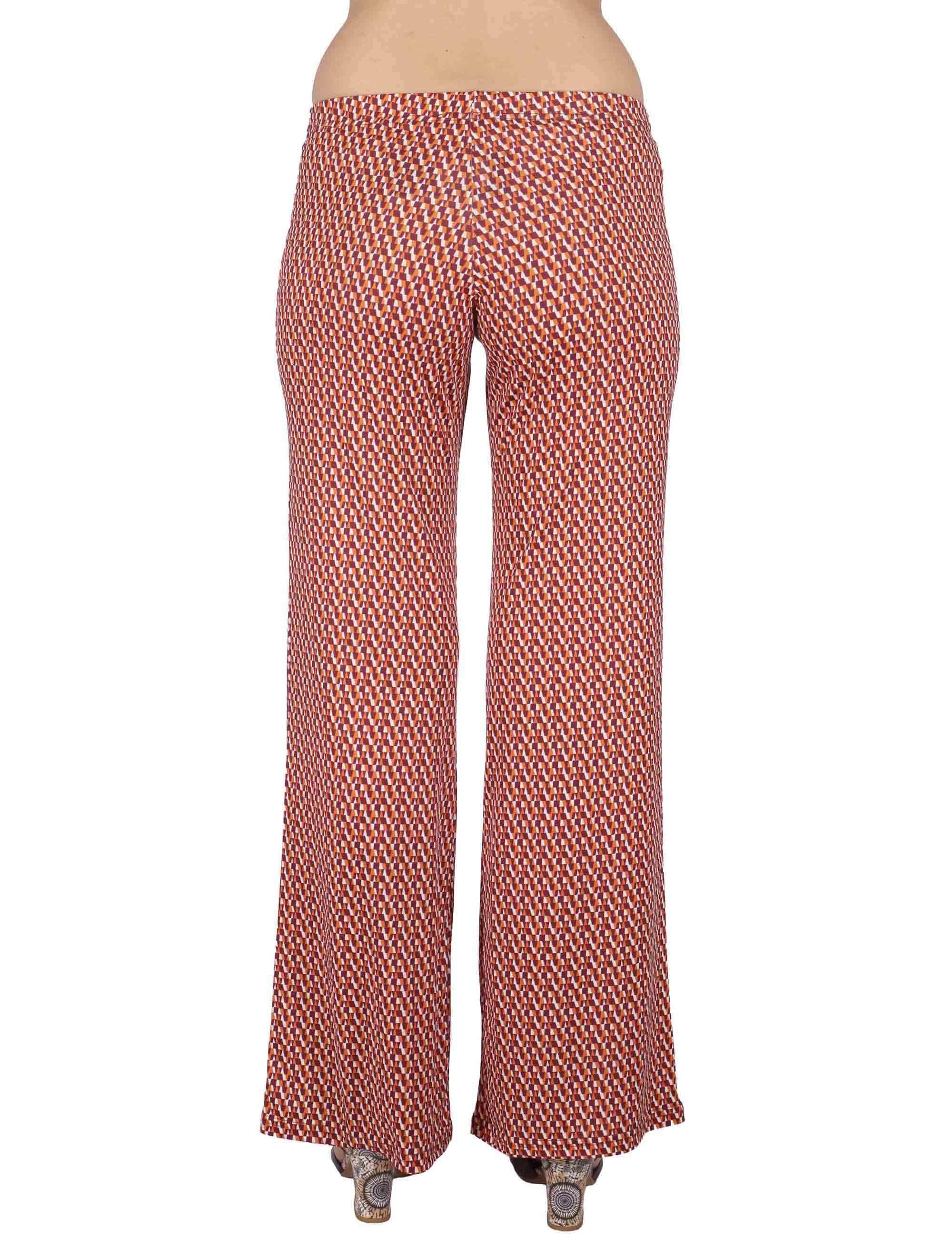 Pantaloni donna Fluid Pants in Jersey a fantasia arancione con elastico in vita JFAPN0001-E2747-1245 2102 Justmine 