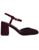 Burgundy velvet pumps with ankle strap for women 693Z70VK 40
