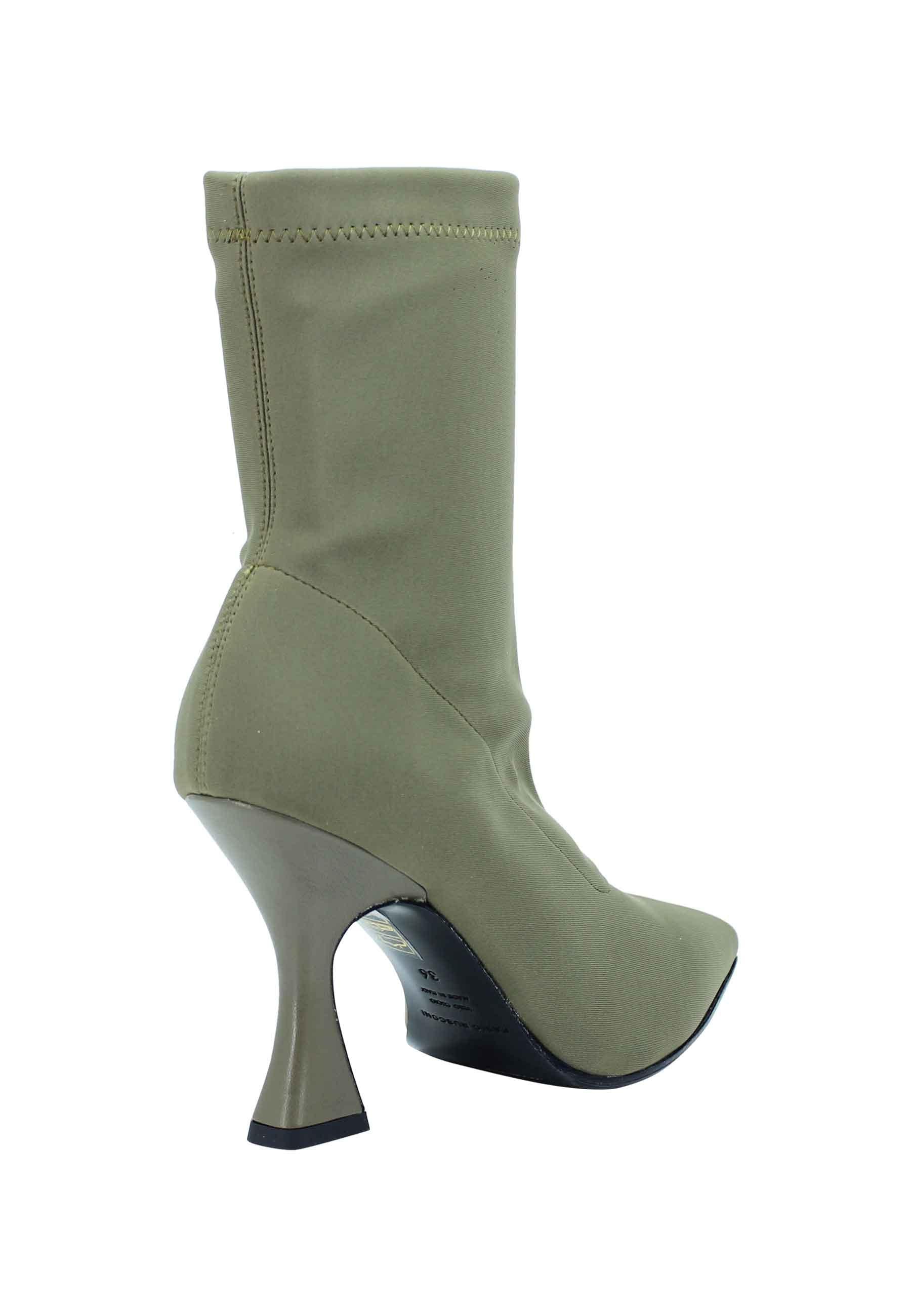 Stivaletti donna in tessuto elasticizzato militare tacco alto punta a punta 2217 005 Fabio Rusconi 