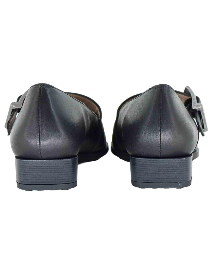 Ballerine donna in pelle nera con cinturino e fibbia laterale HI254196 C001 Hispanitas 