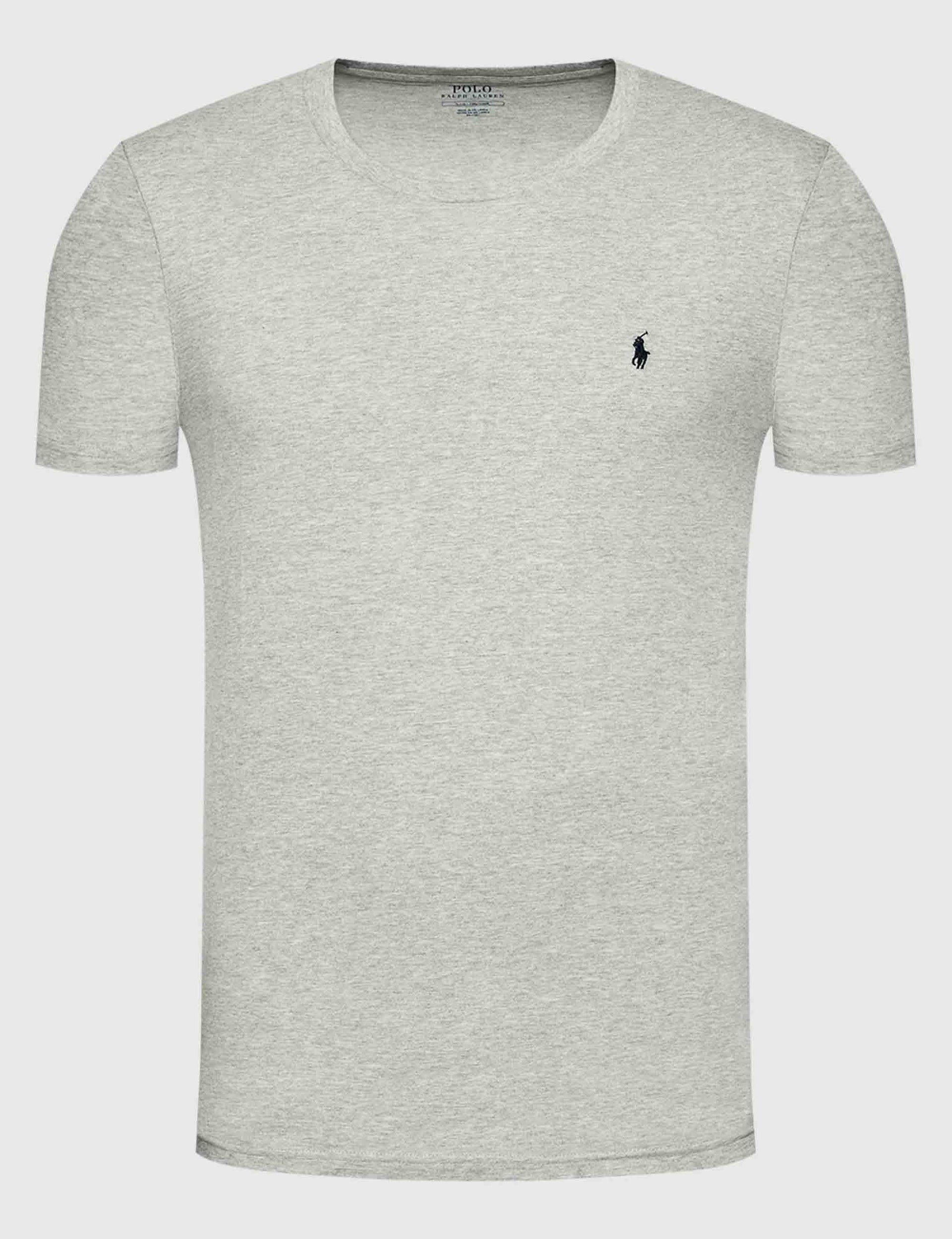 T-shirt uomo Sle in cotone grigio con logo ricamato 714844756003 GRY Polo Ralph Lauren 