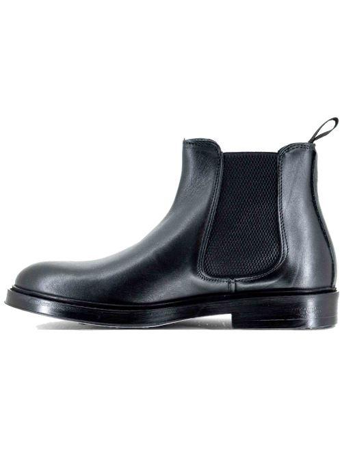 Stivaletti uomo beatles in pelle nera con elestici in tinta e suola in gomma SP2052L 001 Spatarella 