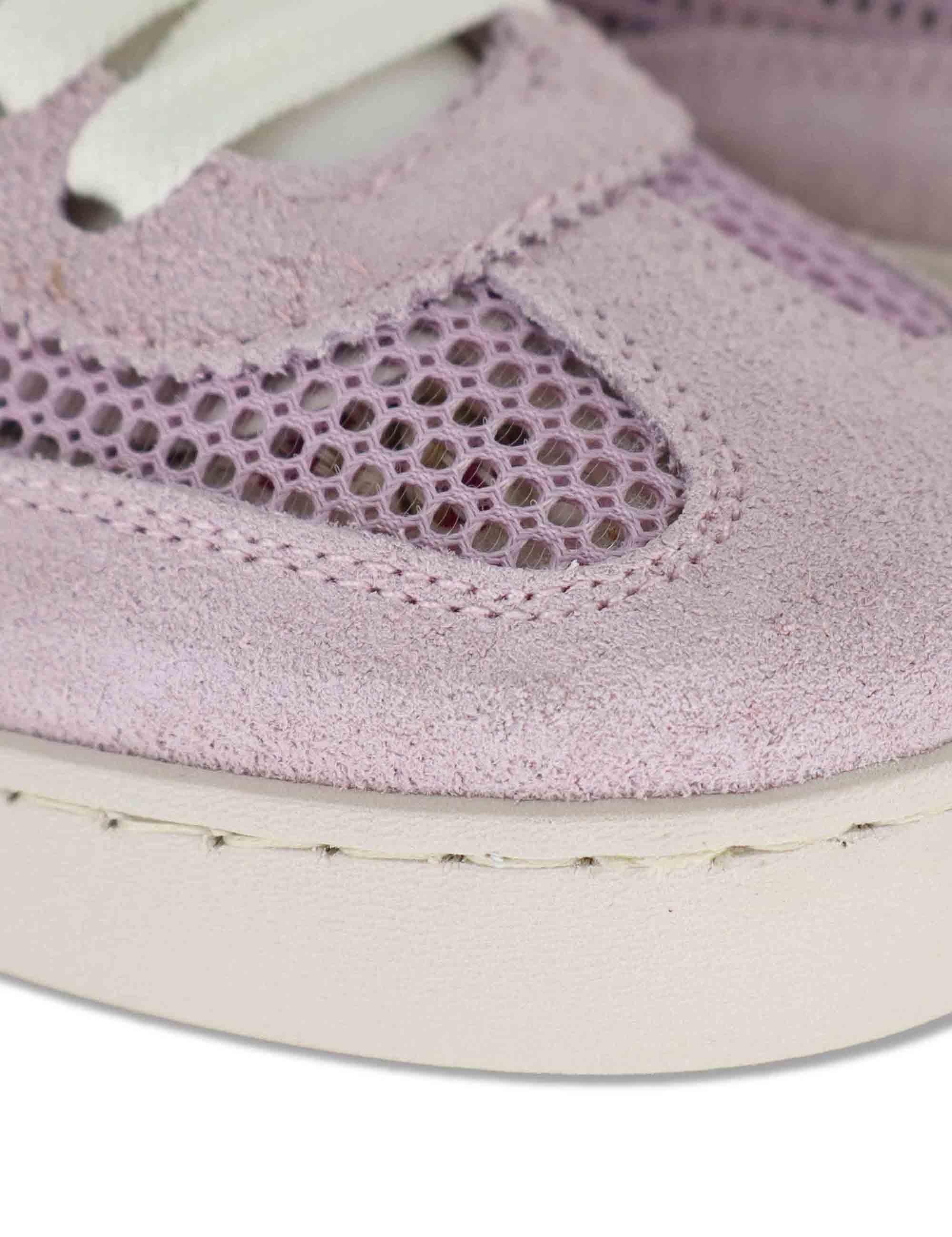 Sneakers donna Berlin in pelle e tessuto forato lilla 1126231 94_Malva Victoria 