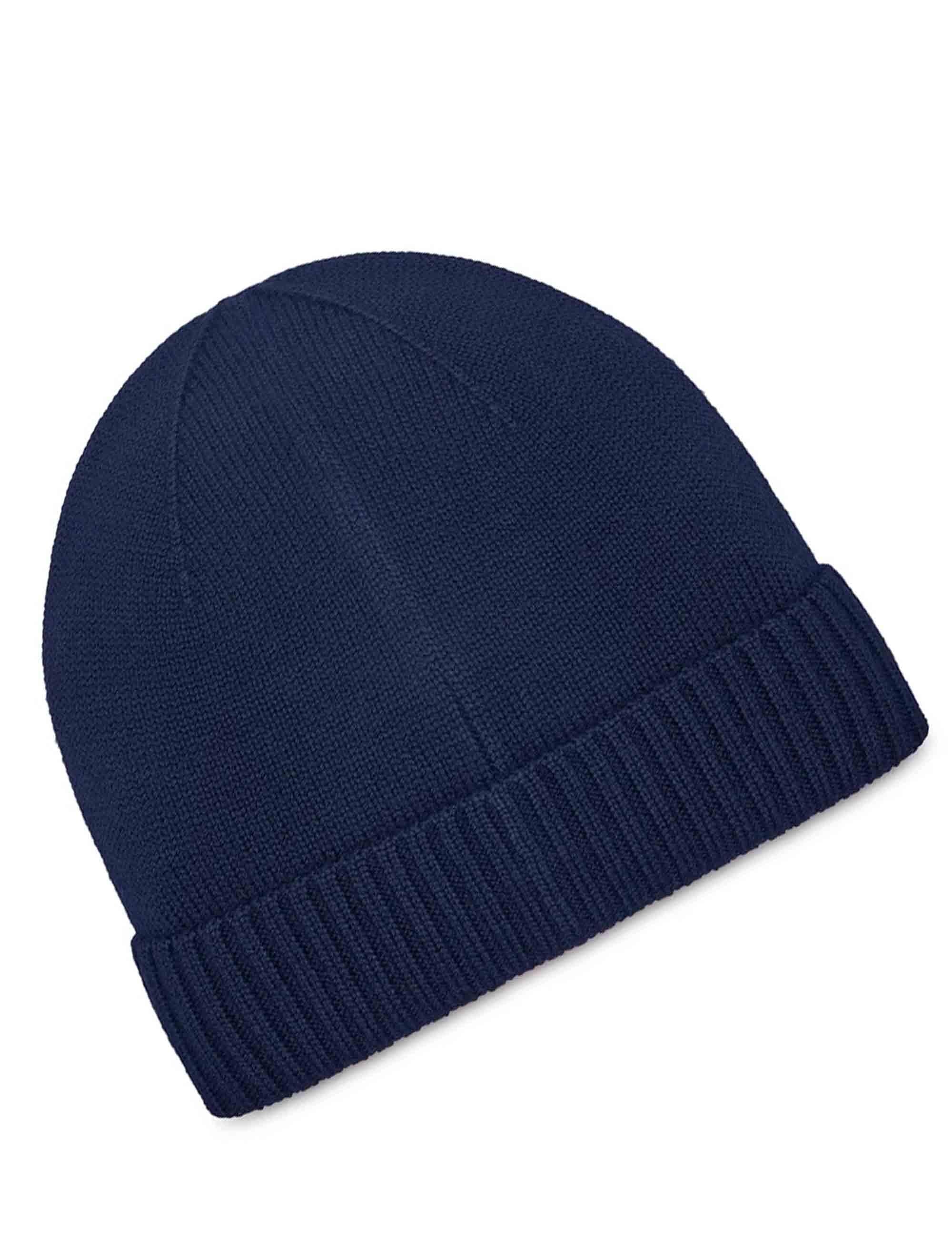 Cappelli in lana blu con logo cucito 710886137002 HUNTER NAVY Polo Ralph Lauren 
