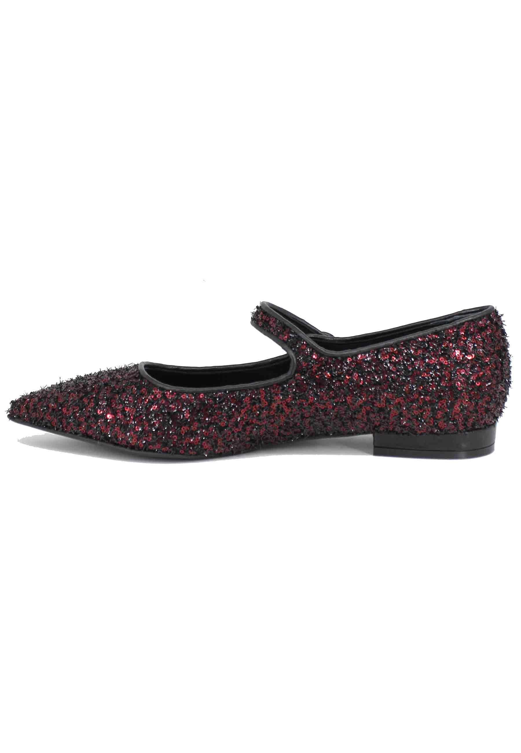 Ballerine donna in tessuto glitter rosso 2029 017 illogica 
