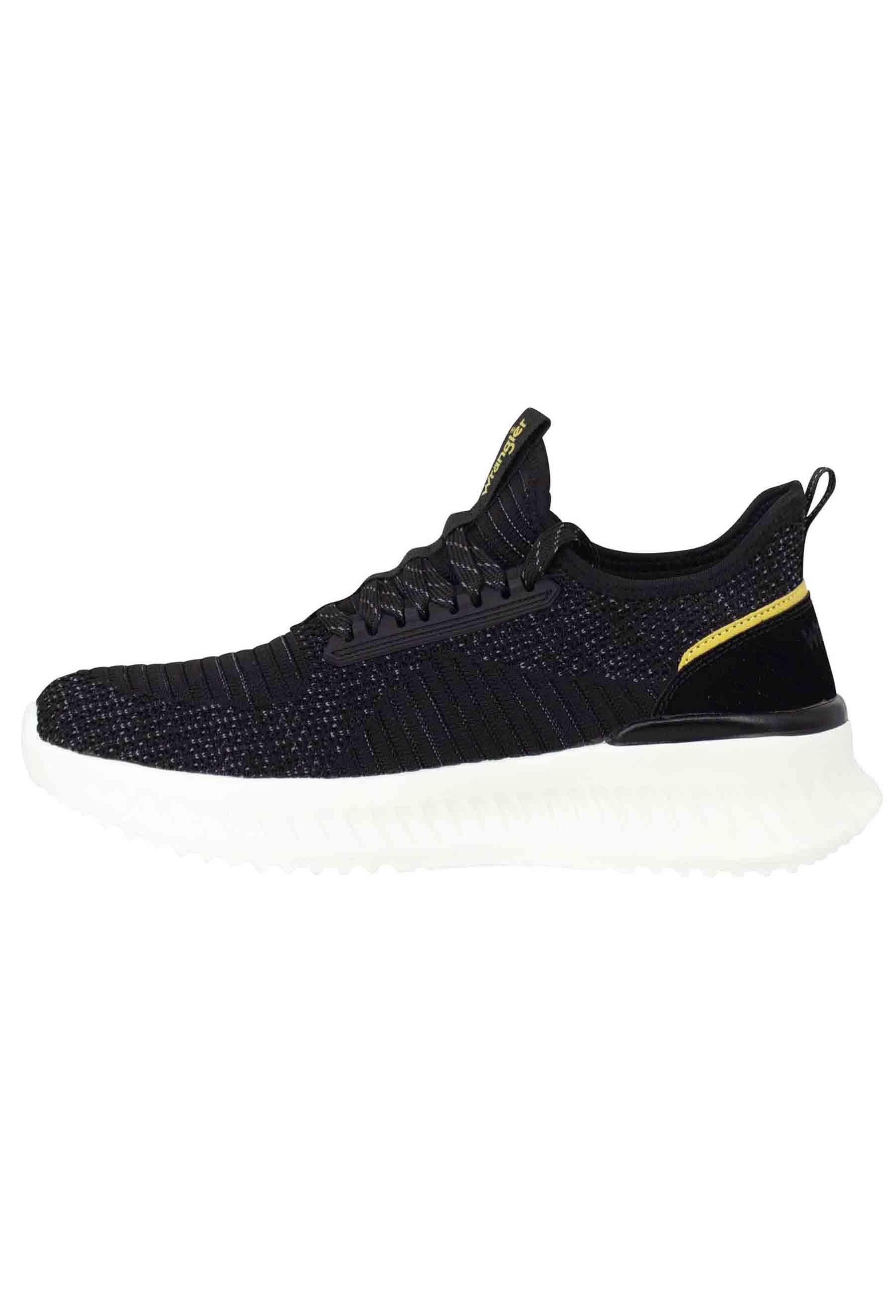 Sneakers uomo Star in tessuto elastico nero con suola alta in gomma WM31100A 062 Wrangler 